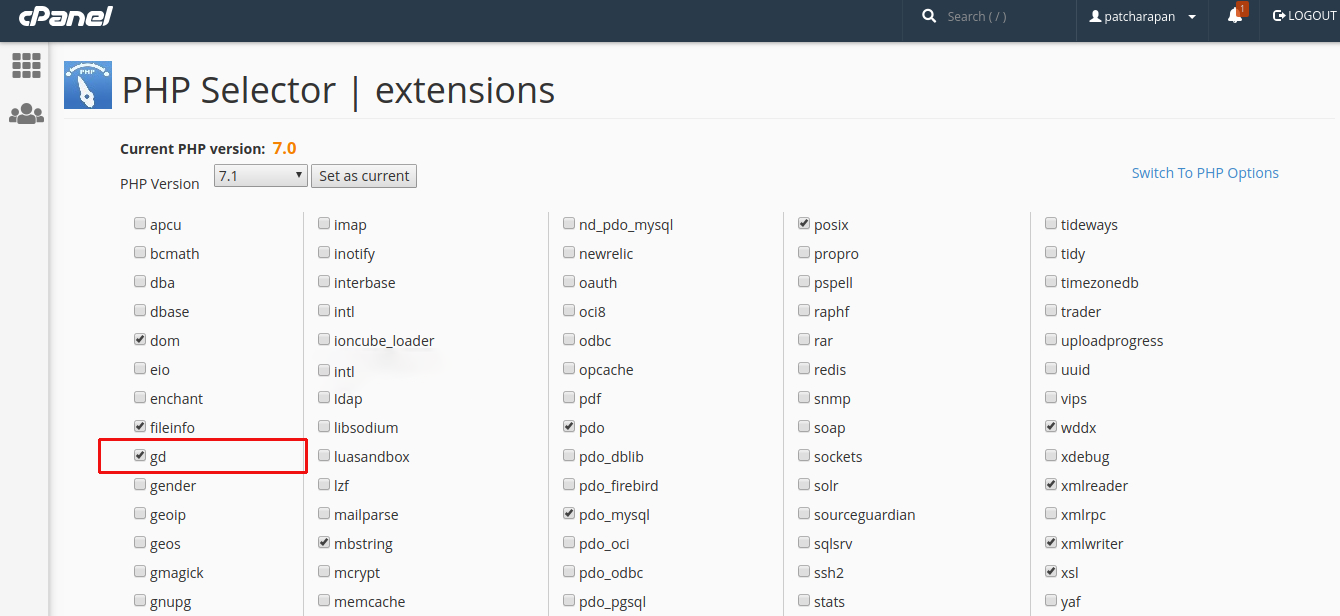 How To Enable The GD Extension Of PHP Using CloudLinux Selector In