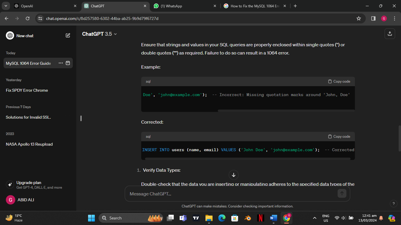How to Fix the MySQL 1064 Error | Host4Geeks LLC
