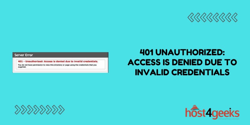 Troubleshooting 401 Unauthorized Access Is Denied Due To Invalid Credentials