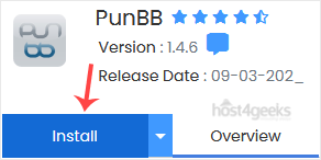 PunBB install button
