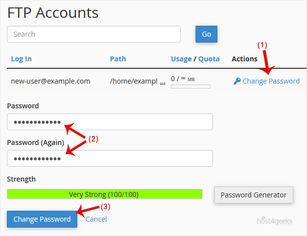 ftp password change
