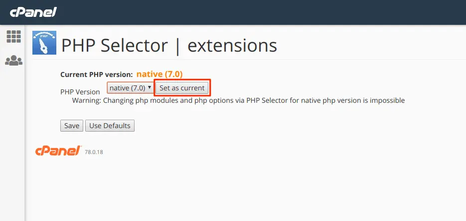 change-php-verison-to-native