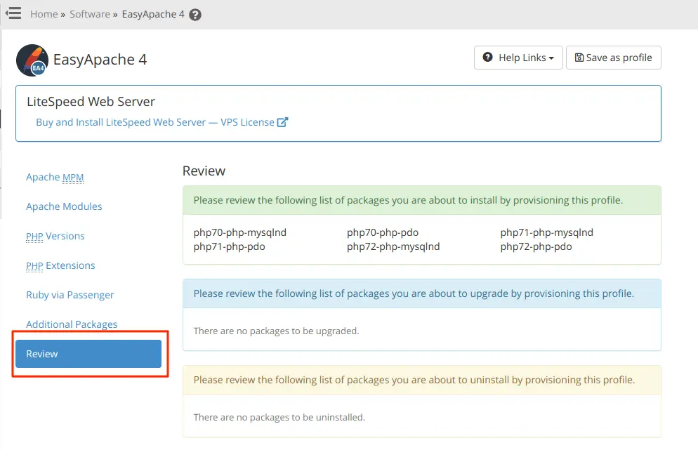 cpane-easyapache-4-review-page