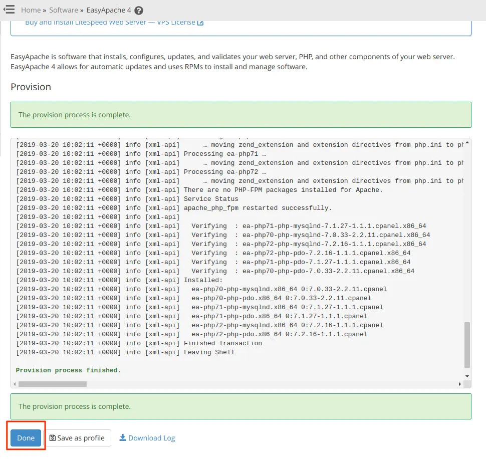 easyapache-4-provisioning-completed