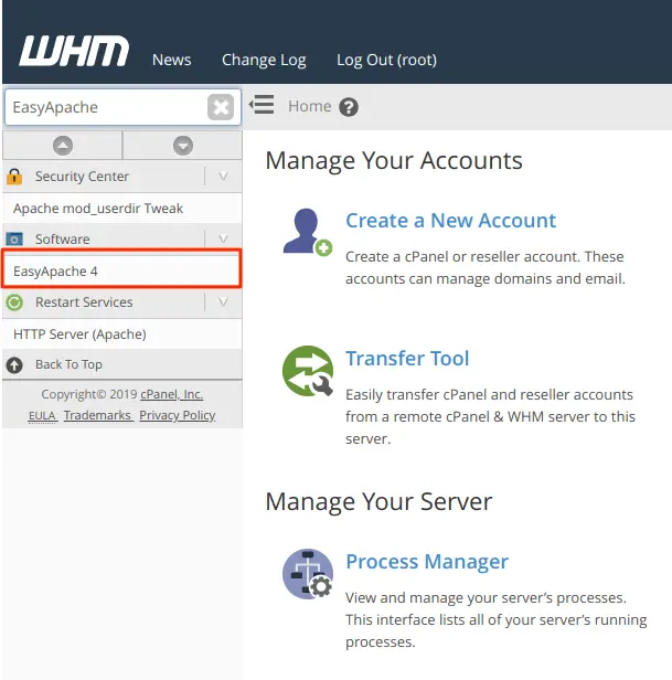 search-for-easyapache-4-option-in-cpanel