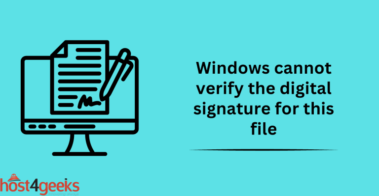 Windows cannot verify the digital signature for this file