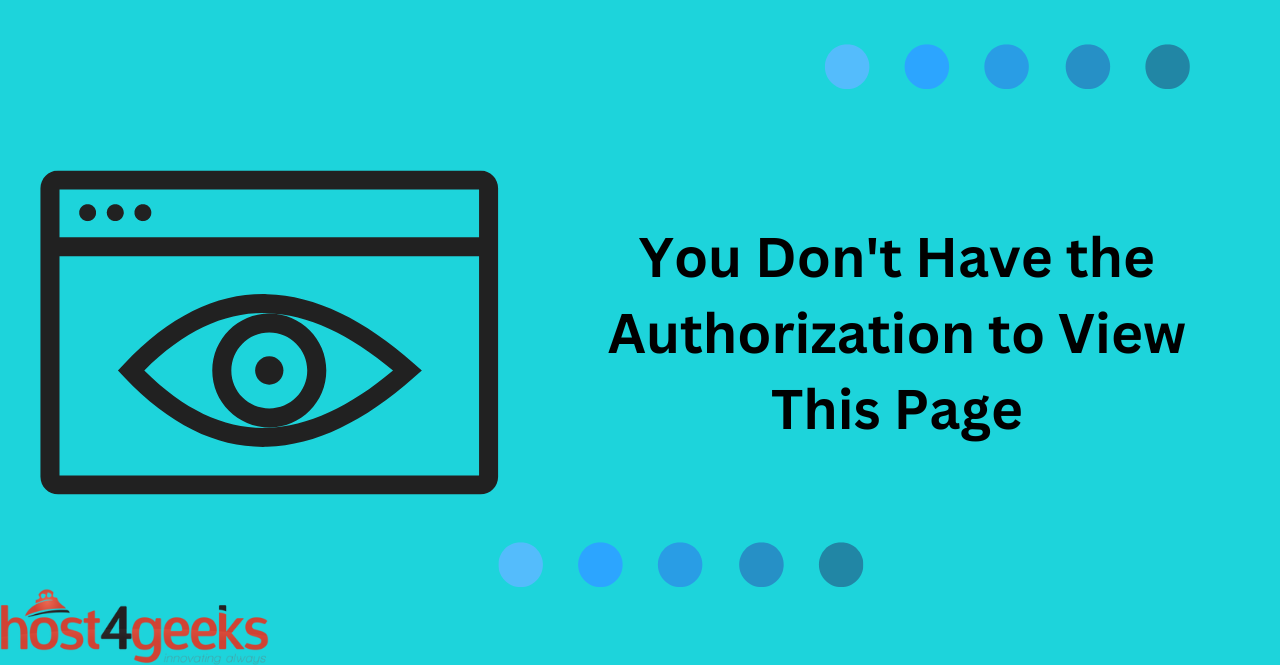 You Don't Have the Authorization to View This Page