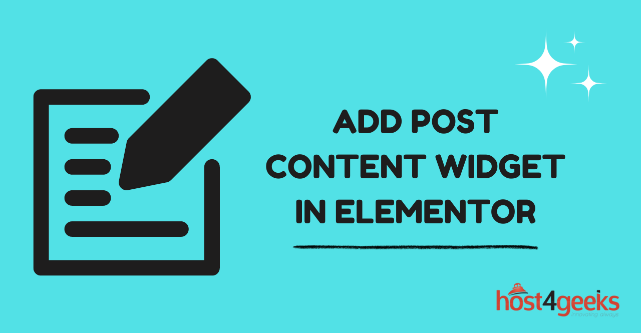 Add Post Content Widget in Elementor