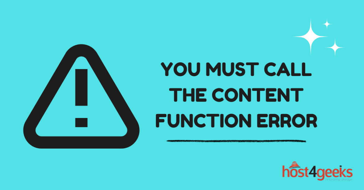You must call the content function