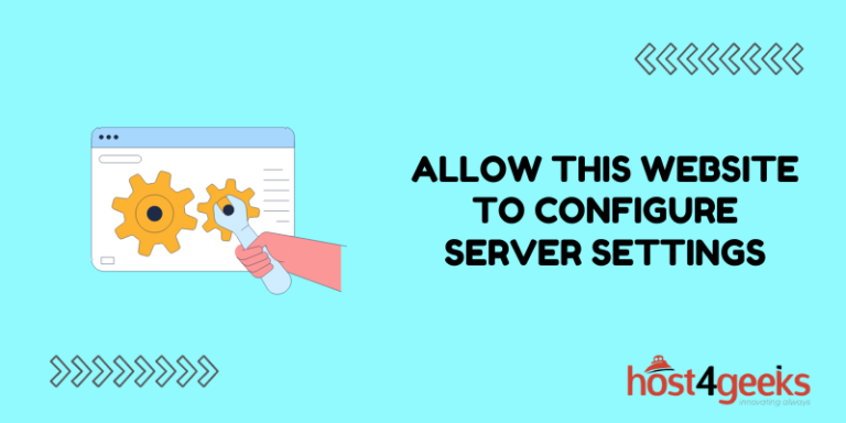 Allow This Website to Configure Server Settings 1