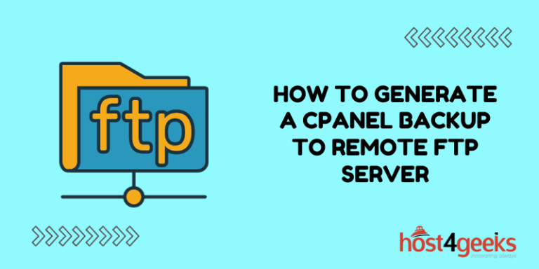 How to Generate a cPanel Backup to Remote FTP Server
