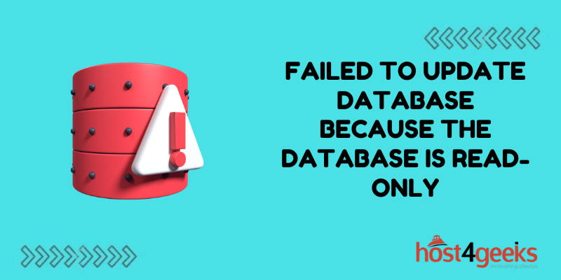 failed to update database because the database is read-only