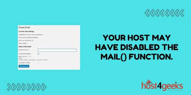 your host may have disabled the mail() function.