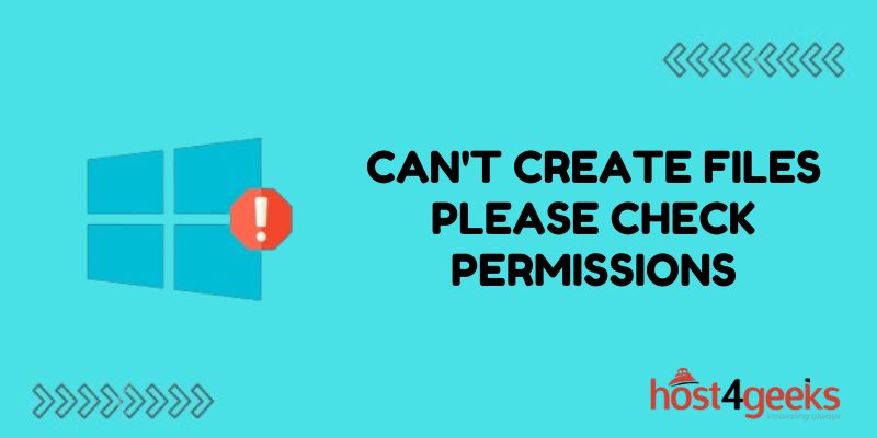 can't create files please check permissions