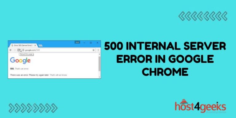 500 Internal Server Error in Google Chrome