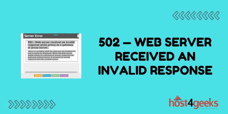 502 — Web server received an invalid response