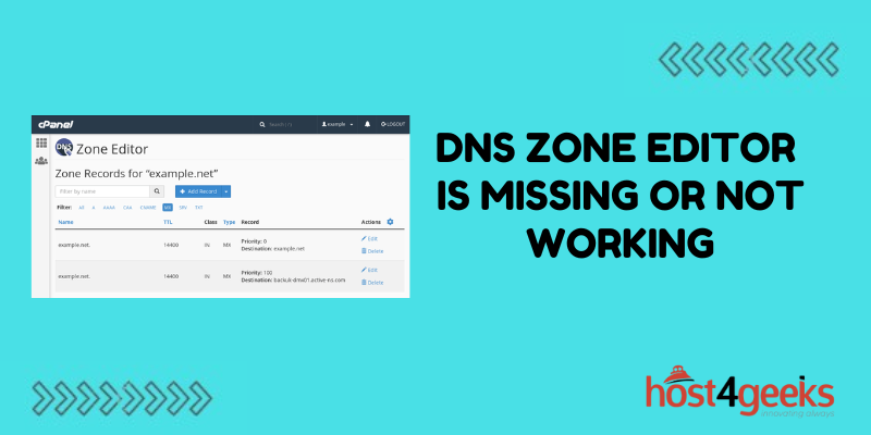 DNS Zone Editor Is Missing or Not Working