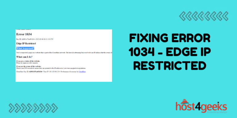 Website Restricted Error Troubleshooting Guide for Fixing Error 1034 - Edge IP Restricted