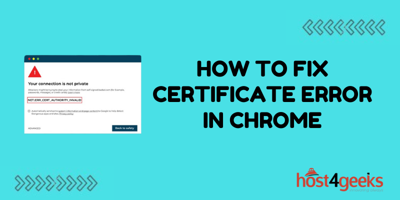 How to Fix Certificate Error in Chrome