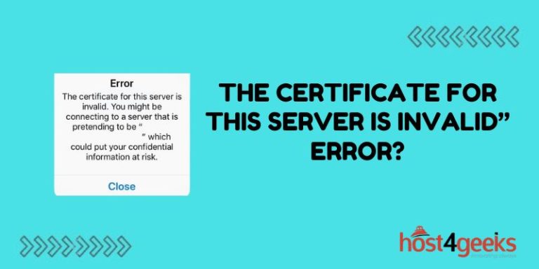 How to Fix the The certificate for this server is invalid Error