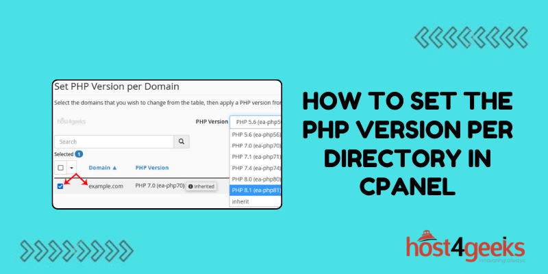 How to Set the PHP Version per Directory in cPanel | Host4Geeks LLC
