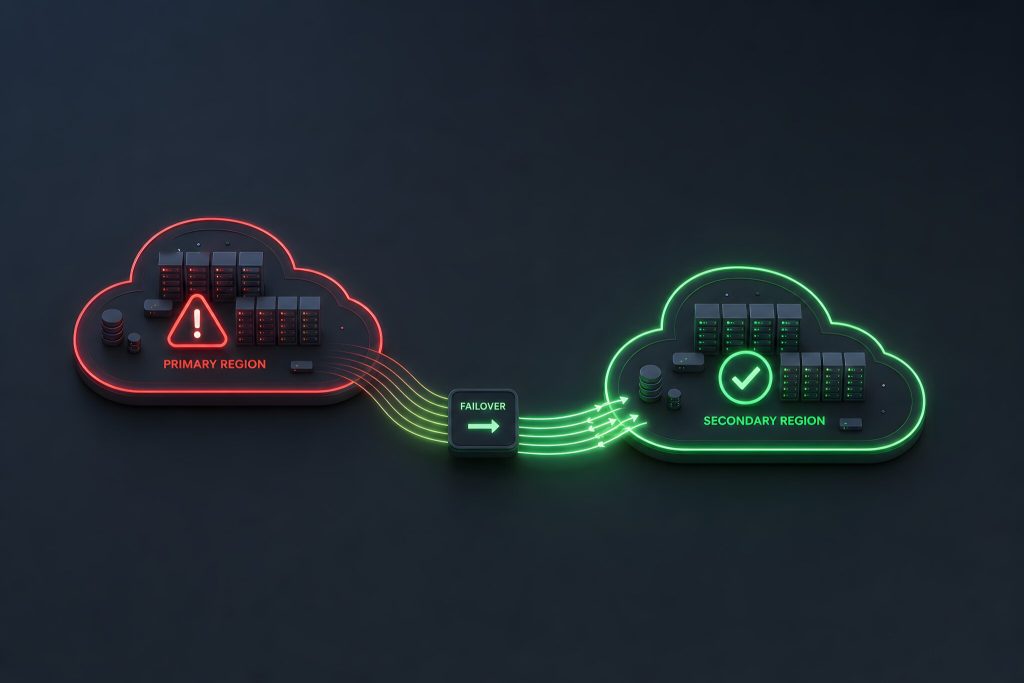 an illustration of failover rerouting between two servers