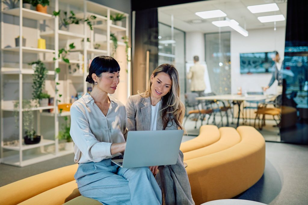 two female experts checking client base for a reseller hosting model